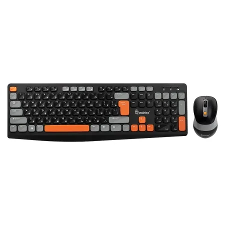 Комплект беспроводной клавиатура + мышь Smartbuy 702AG,  USB, черный