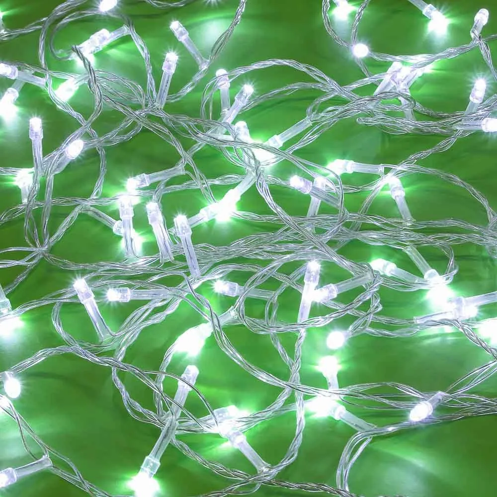 Гирлянда LED светодиодная 180 л. белый провод 14м, вьюн, 220В, мультицвет