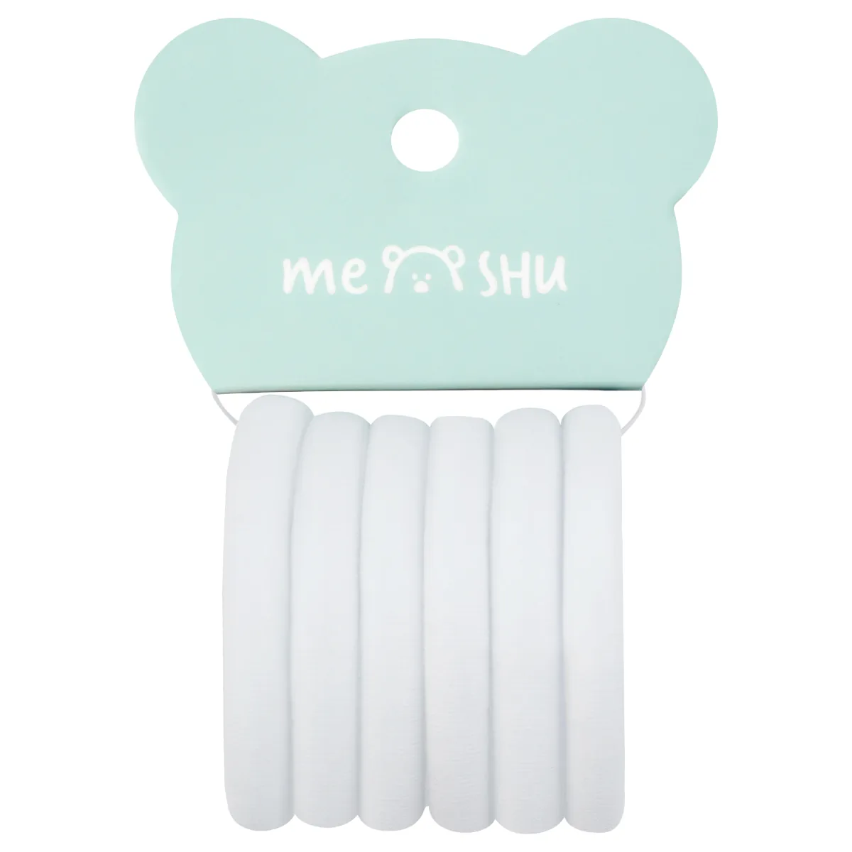 Резинки для волос MESHU "Essence", белые, 6шт., диаметр 4см, европодвес