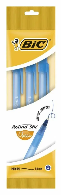 Набор ручек шар. BIC Round Stick синий, 3шт., 1,0мм