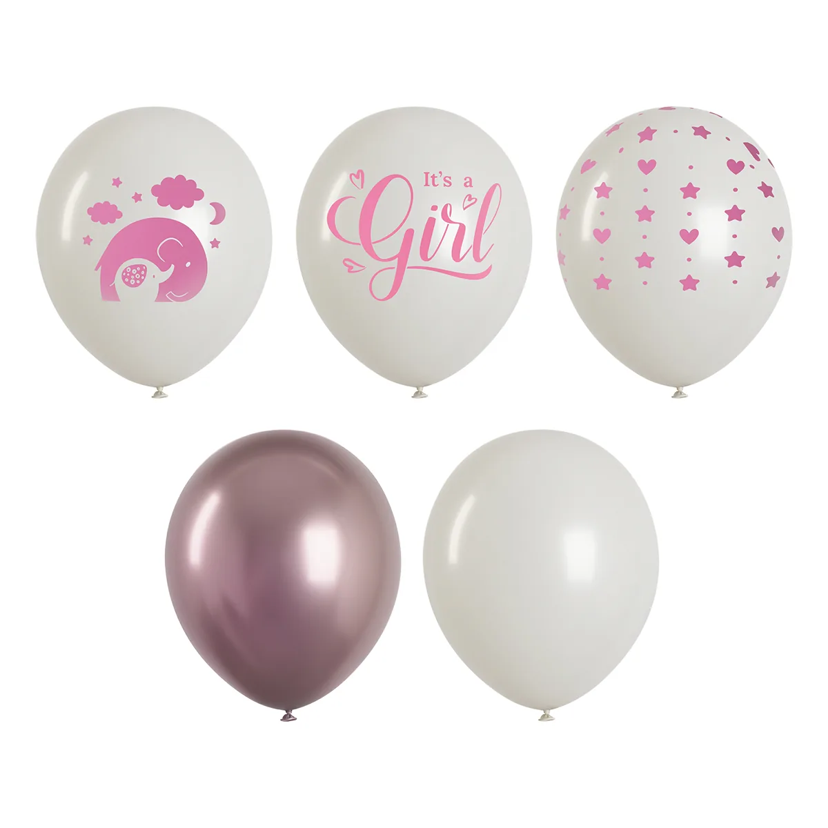 Воздушные шары, 10шт., М12/30см, MESHU "It's girl", пастель, ассорти