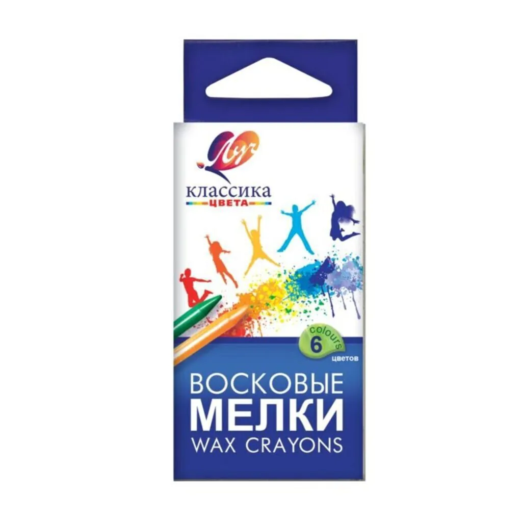 Мелки восковые ЛУЧ Классика  6цв, круглые, 8*90мм