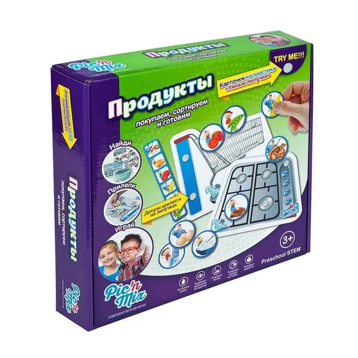 Игра развивающая на липучках "Продукты" 3+
