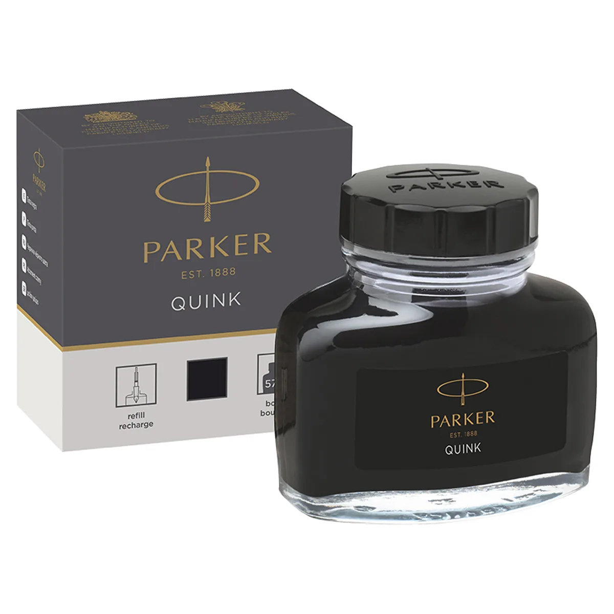 УЦЕНКА - Чернила Parker "Bottle Quink" черные, 57мл (осн 241800)