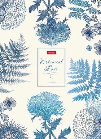 Тетрадь А4 7БЦ 120л кл. сшивка Hatber "Botanical Lace" глянц.лам.5цв.блок, запеч.форз.*