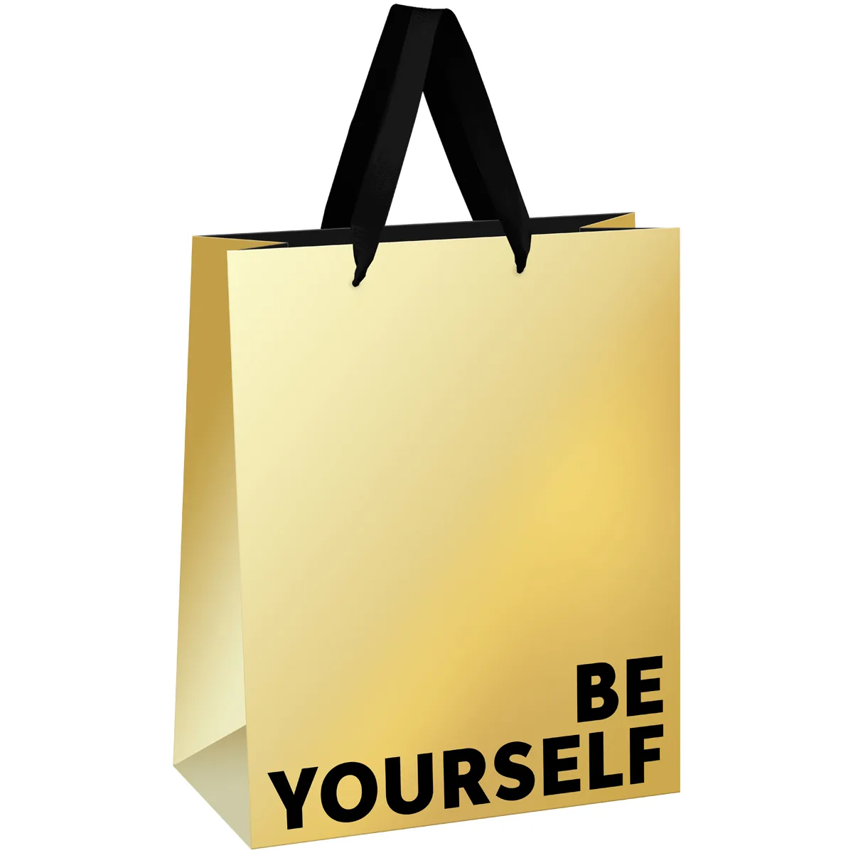 Пакет подарочный 26*32*12см MESHU "Be yourself", металлизированный картон
