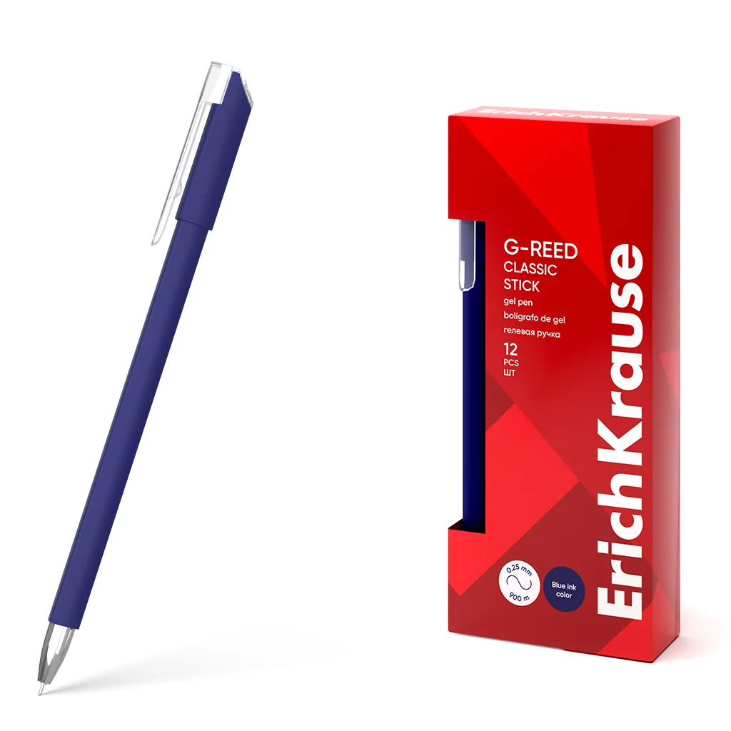 Ручка гелевая EK G-Reed Stick Classic синяя, 0,38мм
