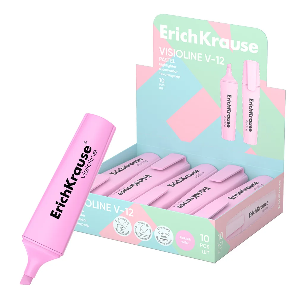 Текстовыделитель EK Visioline V-12 Pastel, 0,6 - 5,0мм, розовый