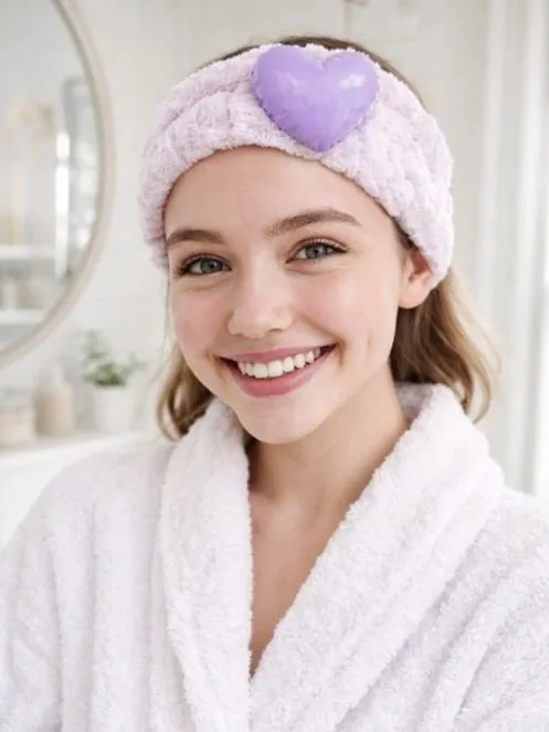 Повязка на голову ТМ GIRLY "Glossy heart" фиолетовая