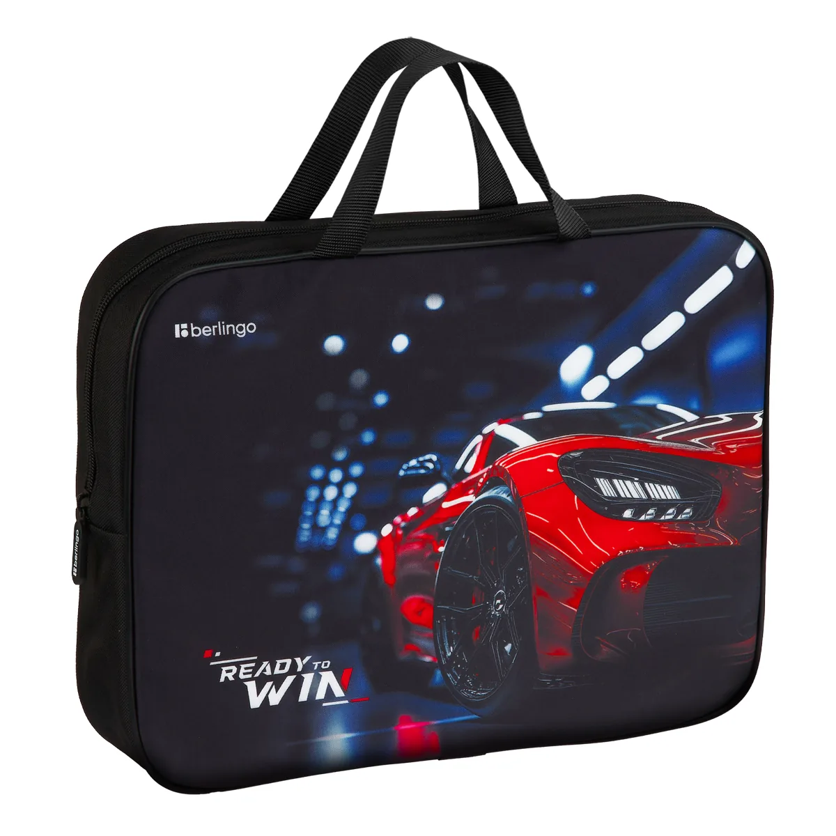 Папка текстильная с ручками 1 отделение, А4 Berlingo "Ready to win", 350*265*75мм, текстиль, на молнии