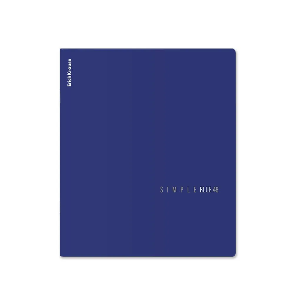 Тетрадь А5 48л кл. Erich Krause "Simple Color", синяя, ламинация soft-touch