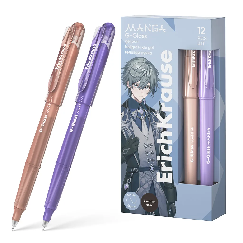 Ручка гелевая EK G-Glass Stick Manga черная, 0,5мм