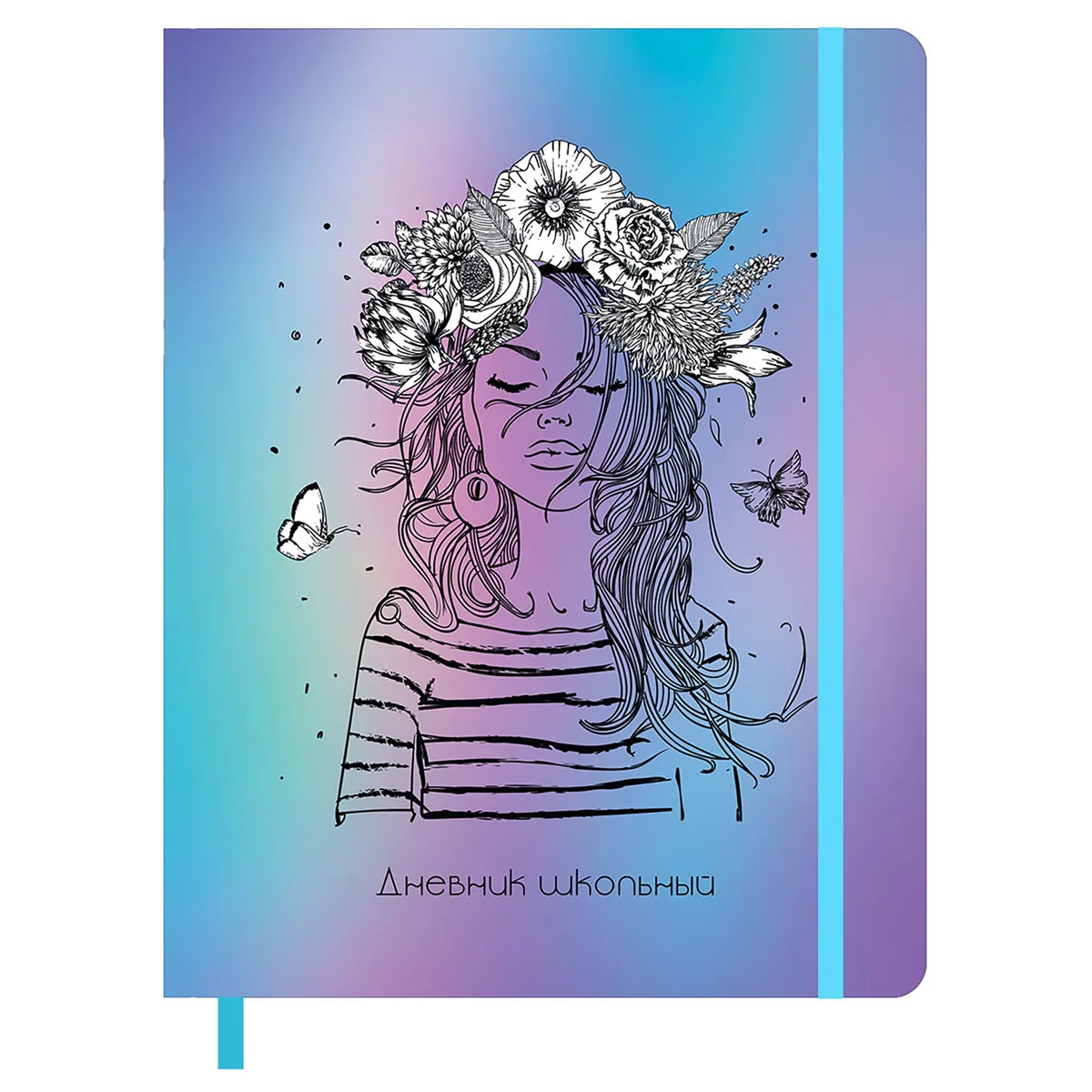 Дневник 1-11 кл. 48л. ЛАЙТ BG "Весенний стиль", иск. кожа, печать, ляссе, на резинке
