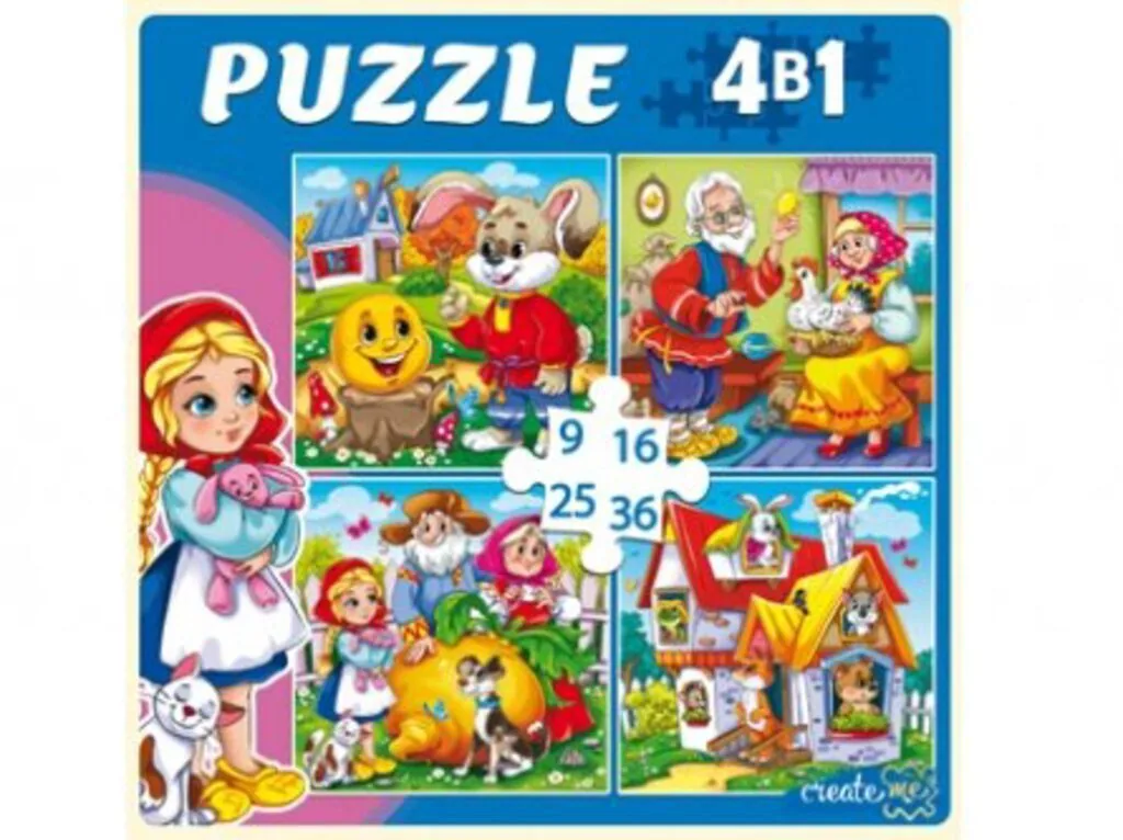 Пазлы    4в1 "Первые русские сказки" Create me 9+16+25+36 дет.