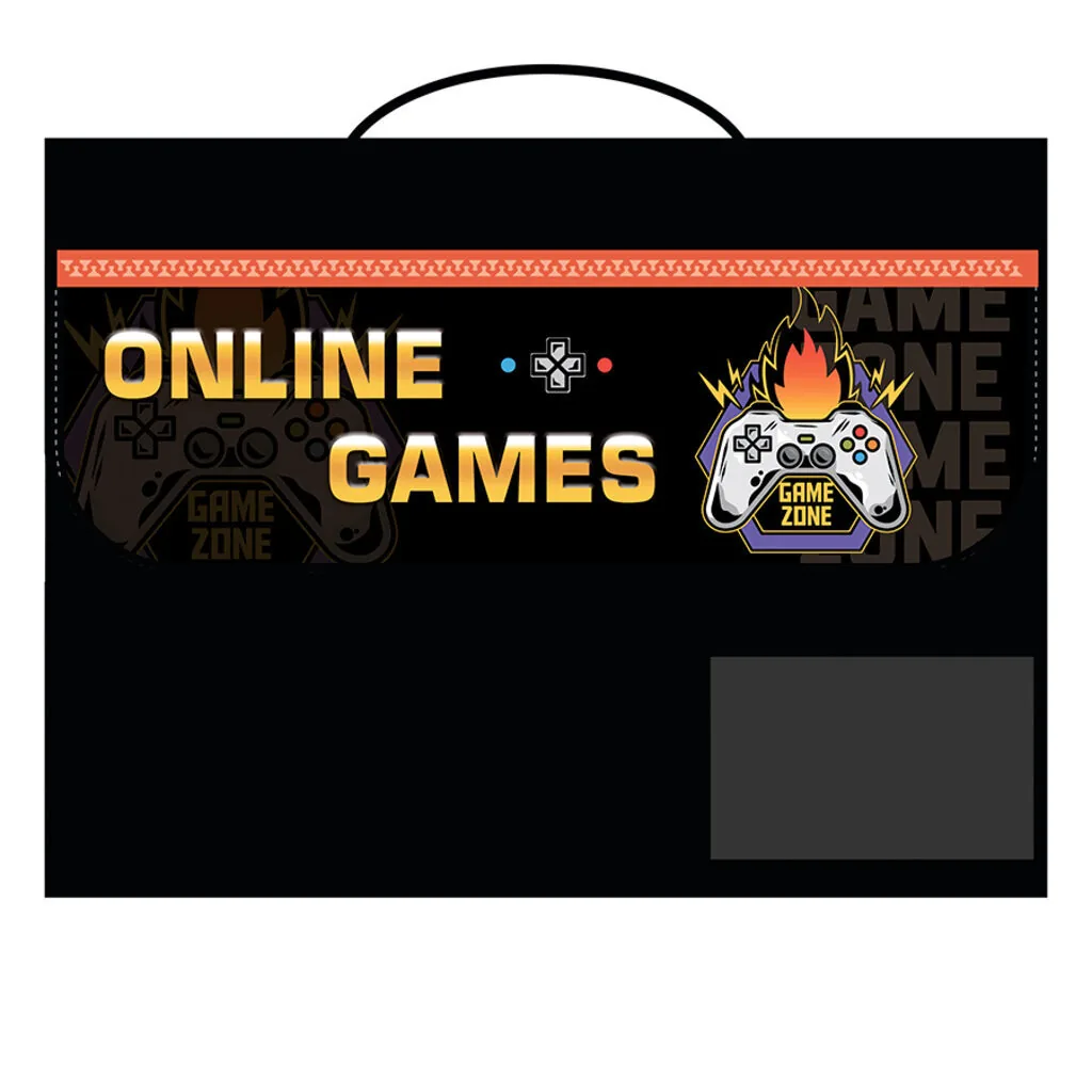Папка д/труда А4 (325*240*40) 1отд. с ручками, ткань, липучка "Game zone"