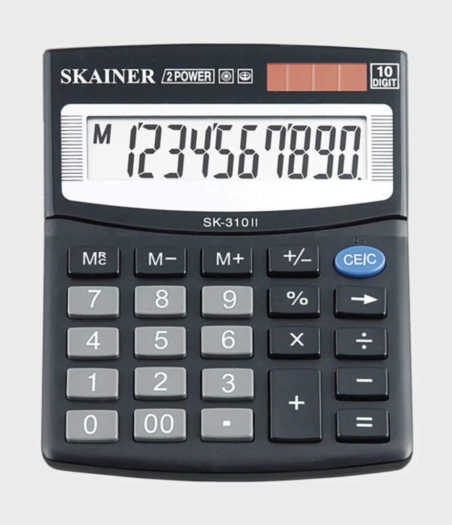 Калькулятор  10 разр. Skainer  настольный,  двойное питание, черный SK-310II (SDC-810 )