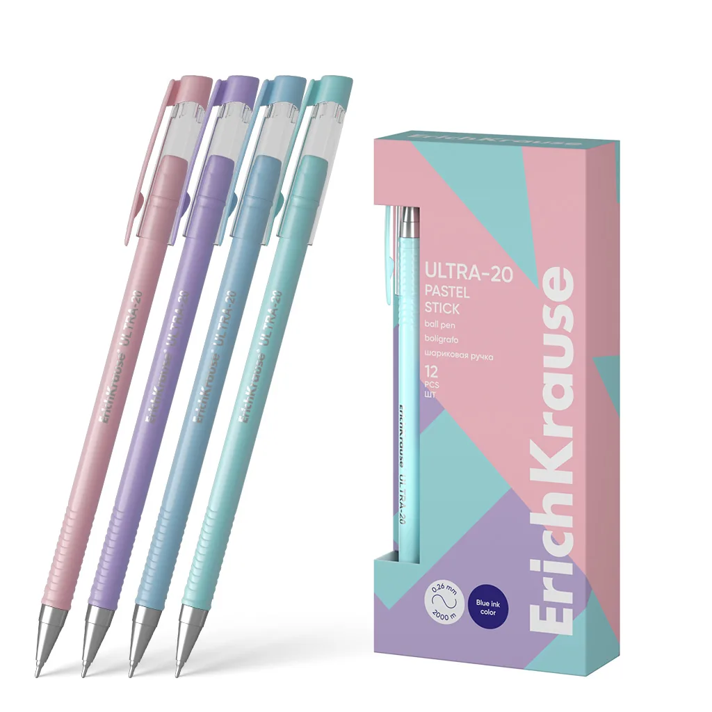 Ручка шар. ЕК ULTRA-20 Stick Pastel синяя, 0,7мм