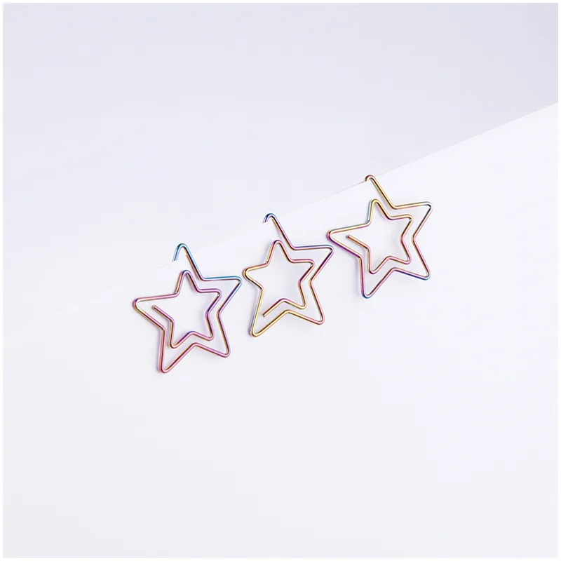 Скрепки фигурные 25мм, MESHU "Stars", 6шт., пакет с европодвесом