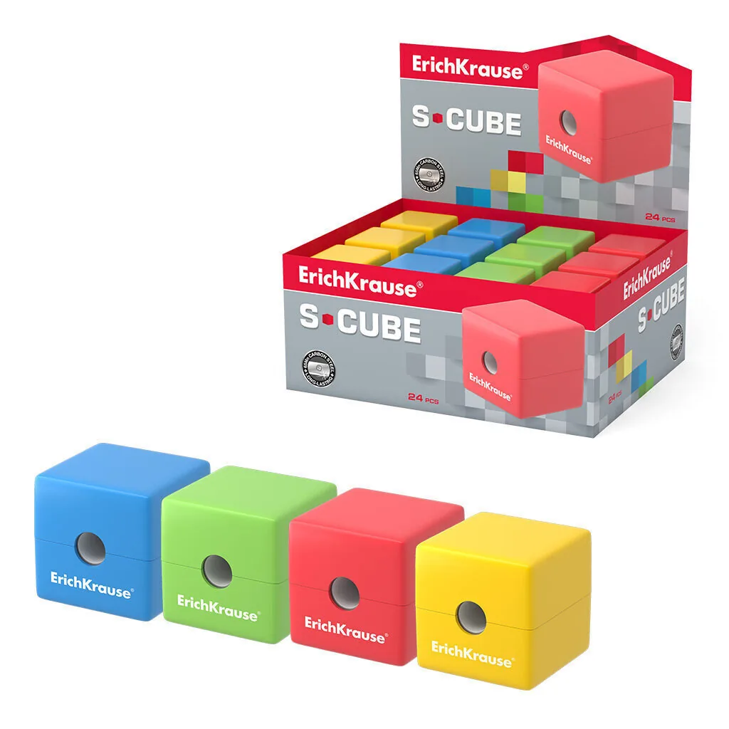 Точилка пласт. с контейнером  1 отв. S-Cube