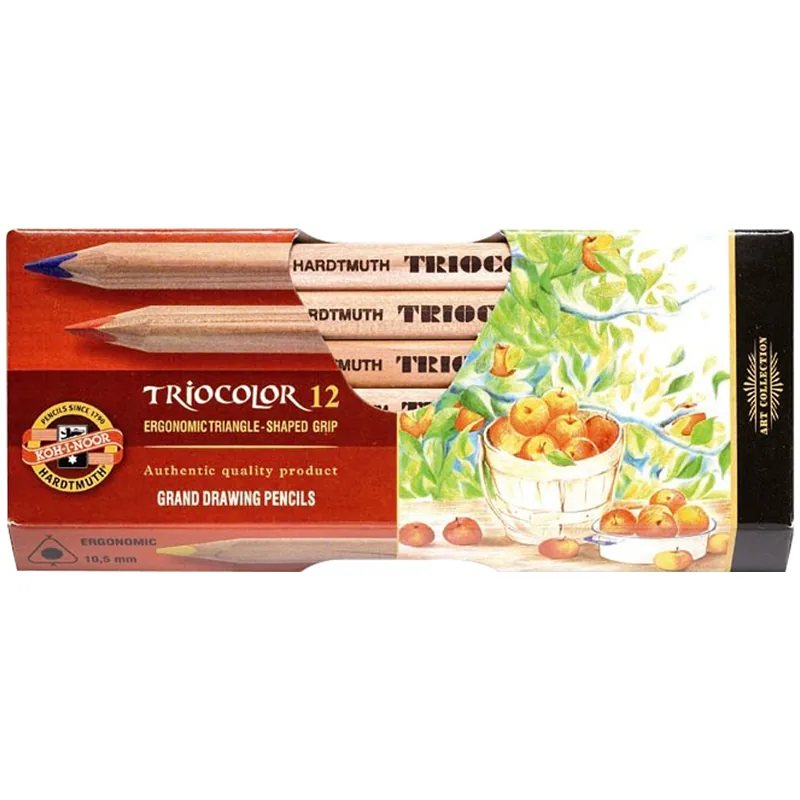 Карандаши цветные Koh-I-Noor "Jumbo Triocolor 3151", 12цв., трехгран., утолщен., неокр. корпус, картон (ПОД ЗАКАЗ)