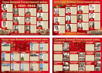 Комплект плакатов А2 "Великая Отечественная Война" 4 плаката