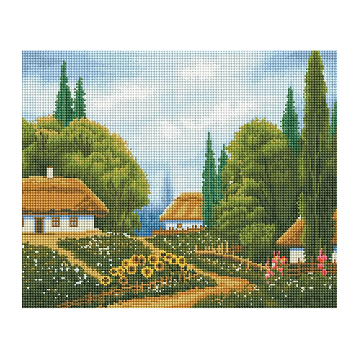 Алмазная мозаика ТРИ СОВЫ "Лето", 40*50см, холст, картонная коробка с пластиковой ручкой