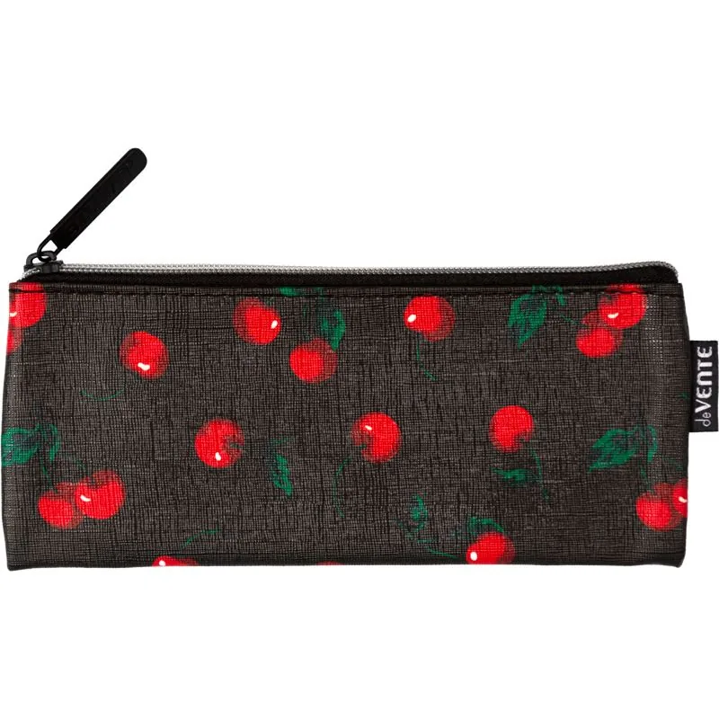 Пенал-косметичка (215*90*10) молния, кожзам " Limited Edition Very Cherry", плоский на 35пр.