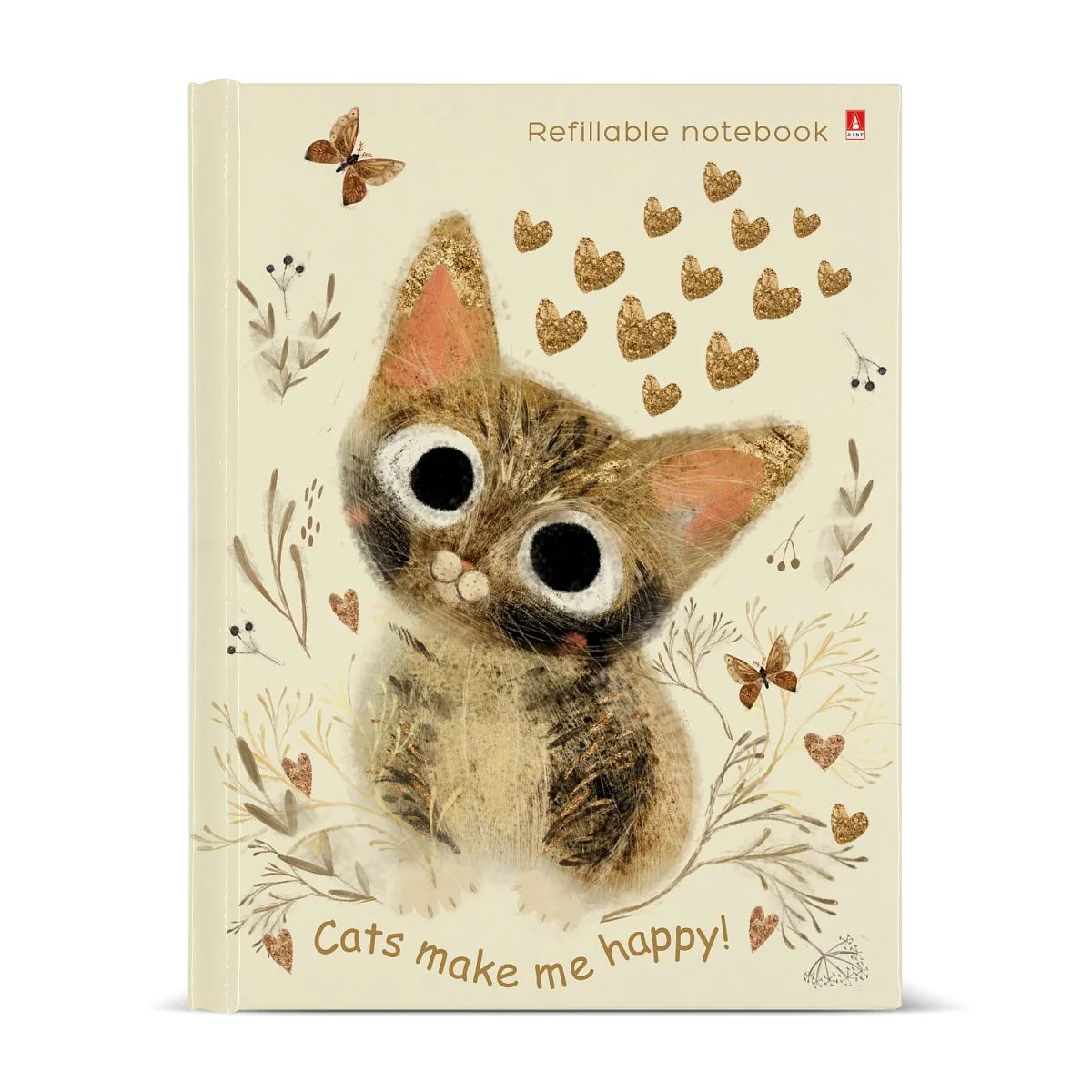 Тетрадь А5  80л кл. на кольцах Альт "Love me. Милый котик" глянц.лам.
