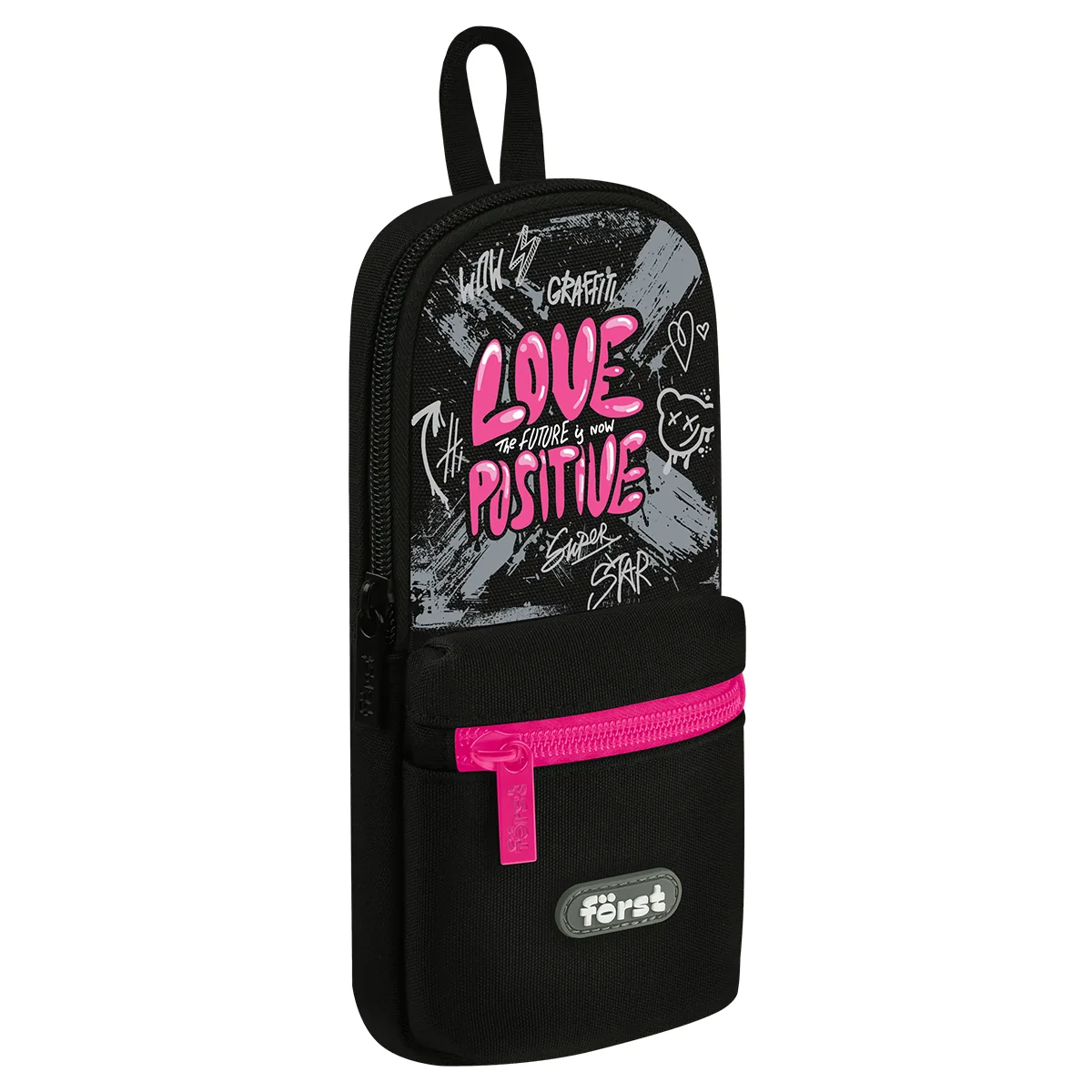 Пенал мягкий 1 отделение, 1 карман, 210*90*40 Först "Love positive", текстиль