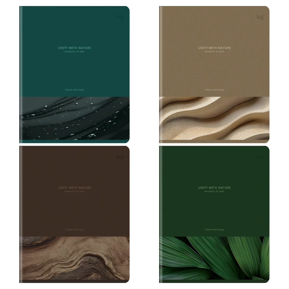Тетрадь 96л., А5, клетка BG "Моменты спокойствия", "софт тач" ламинация