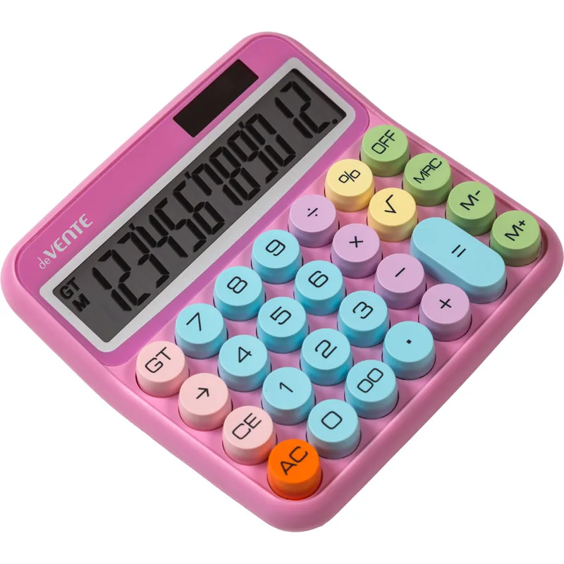Калькулятор  12 разр. deVENTE"  настольный, сиреневый с цветн.клавишами DD-2