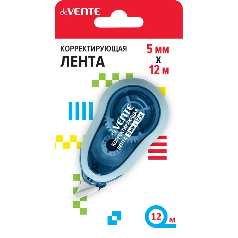 Корректирующая лента deVENTE,  5мм*12м, полупрозр. корпус, фронтальный аппликатор