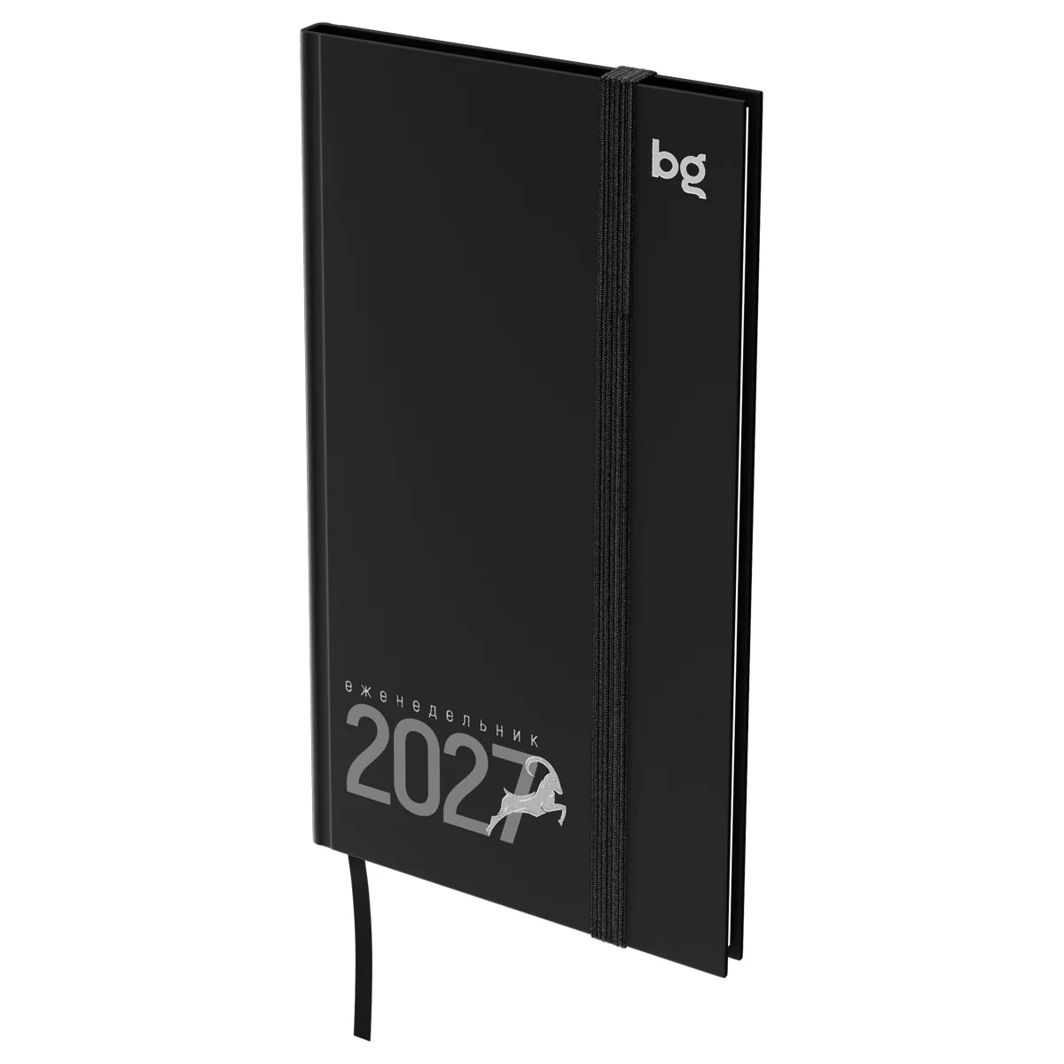Еженедельник датированный 2027г., 90*165, 64л., твердый переплет 7БЦ, BG "Георгин", сиреневый