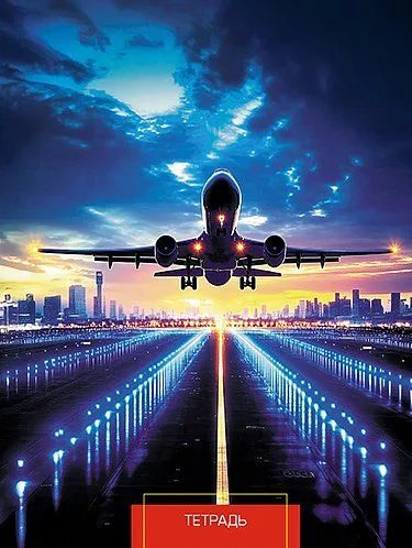 Тетрадь А5  80л кл. гребень Апплика "Самолет" БЕЗ ПОЛЕЙ