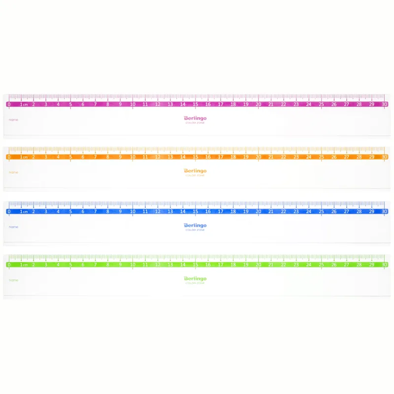 Линейка 30см Berlingo "Color", пластиковая, прозрачная