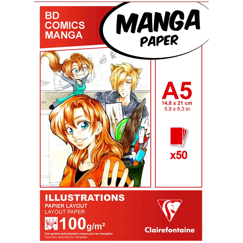 Скетчбук для маркеров 50л., А5 Clairefontaine на склейке, 100г/м2